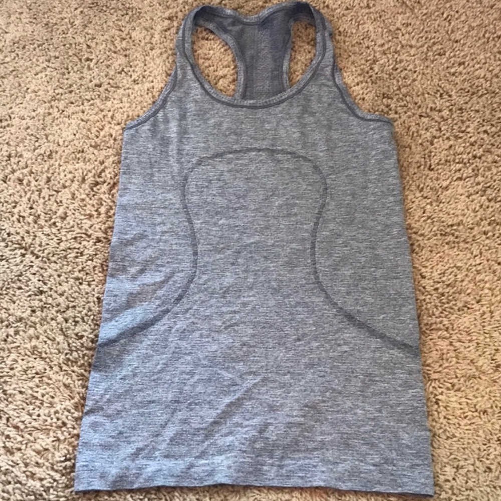 Lululemon run swiftly tank metallic silver gray